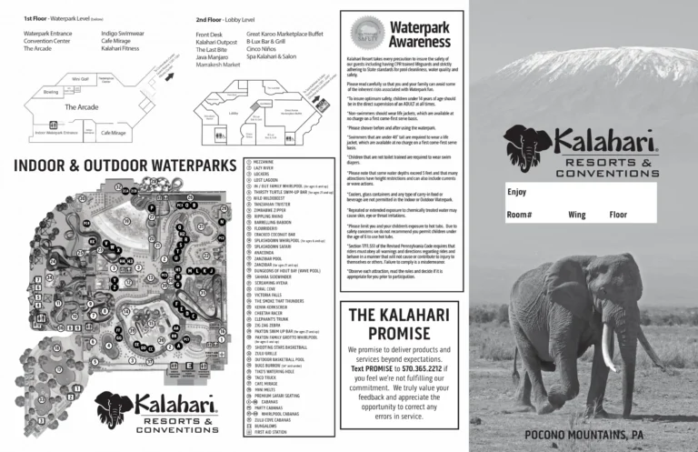 Kalahari Indoor Waterpark Map and Brochure (2021 – 2025)