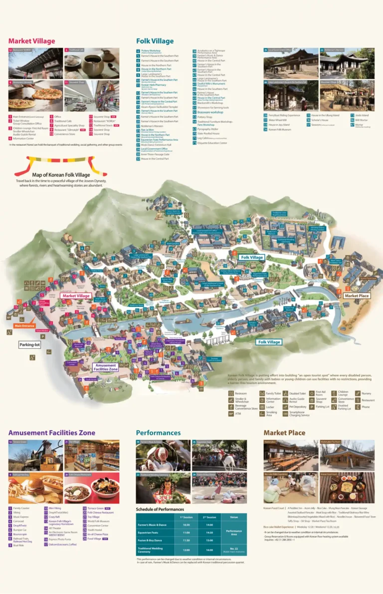 Korean Folk Village Map 2025