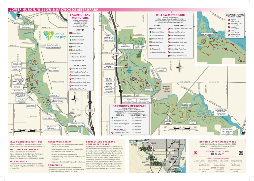Lower Huron Metropark - Turtle Cove Family Aquatic Center Map 2016