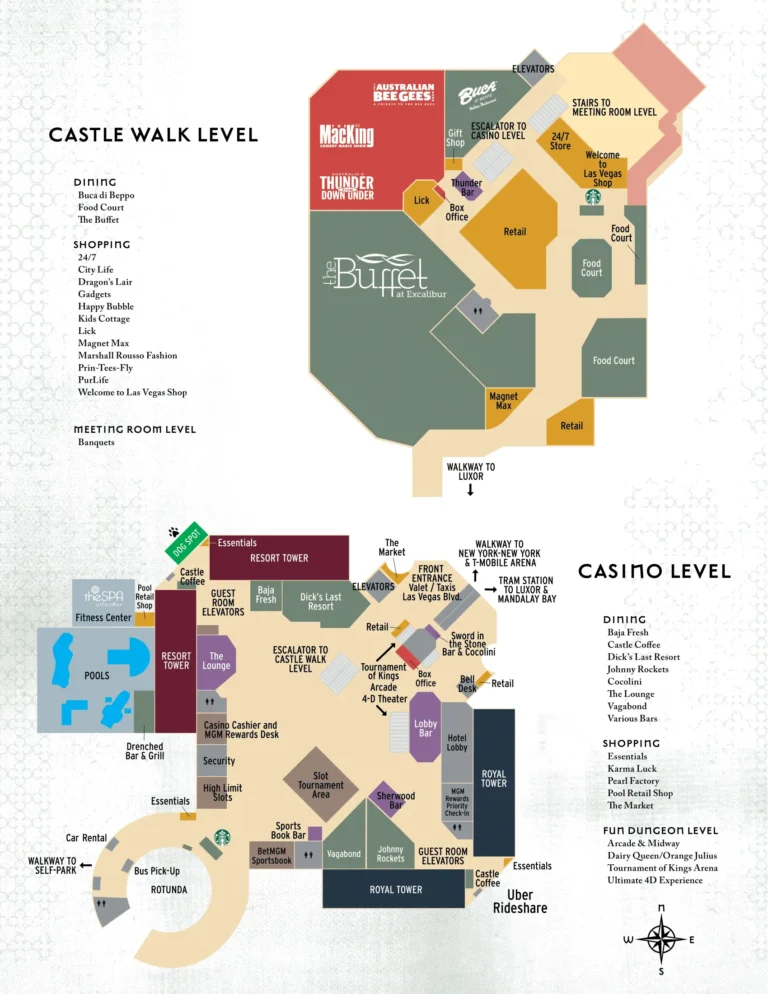 Magic Motion Rides at the Excalibur Map 2022