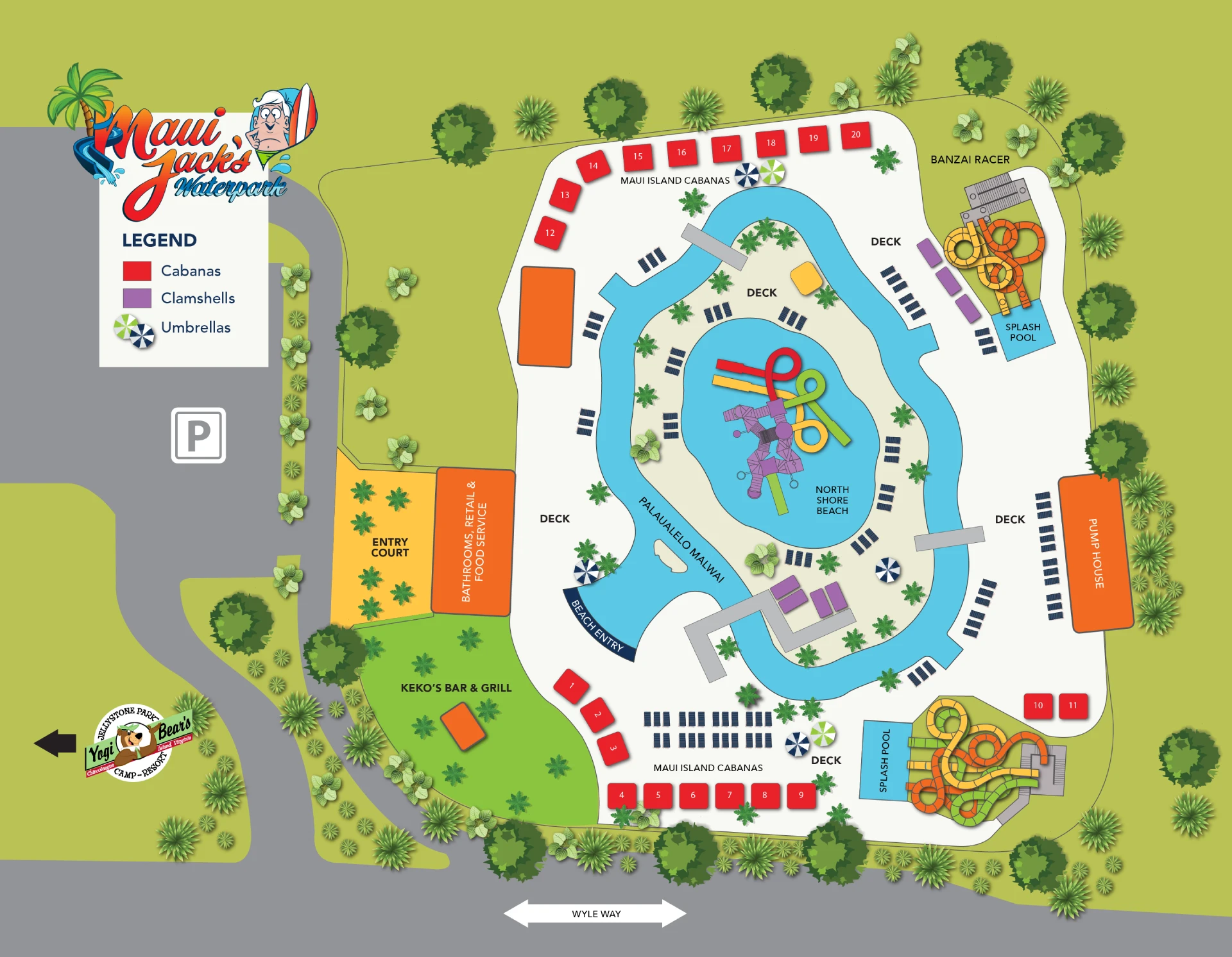 Maui Jack’s Waterpark Map 2025
