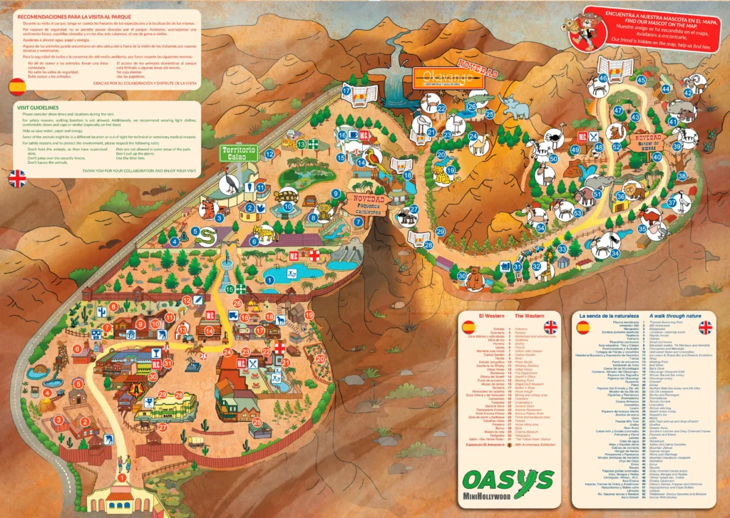 Oasys Mini Hollywood Theme Park Map 2023