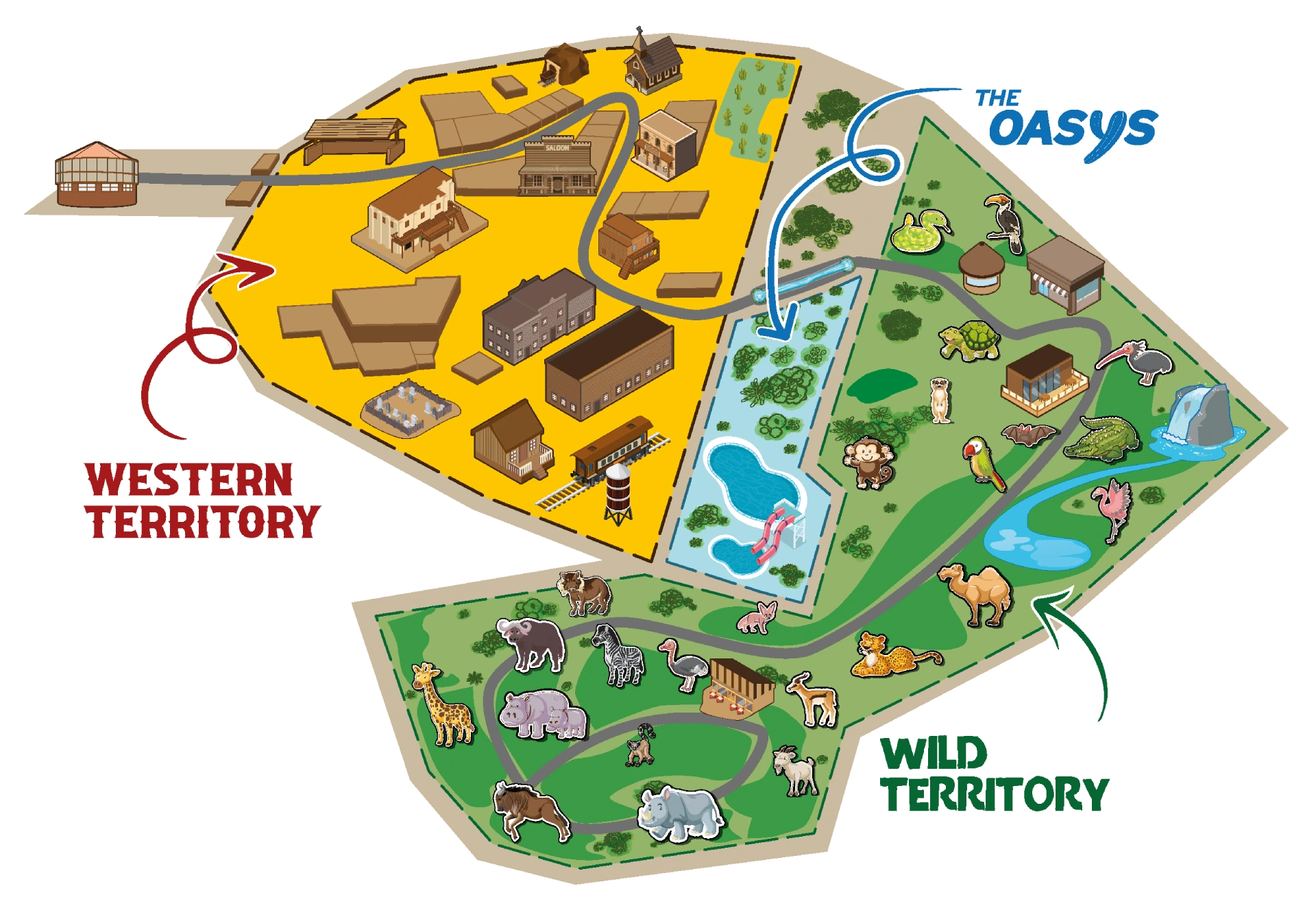 Oasys Mini Hollywood Theme Park Map 2025