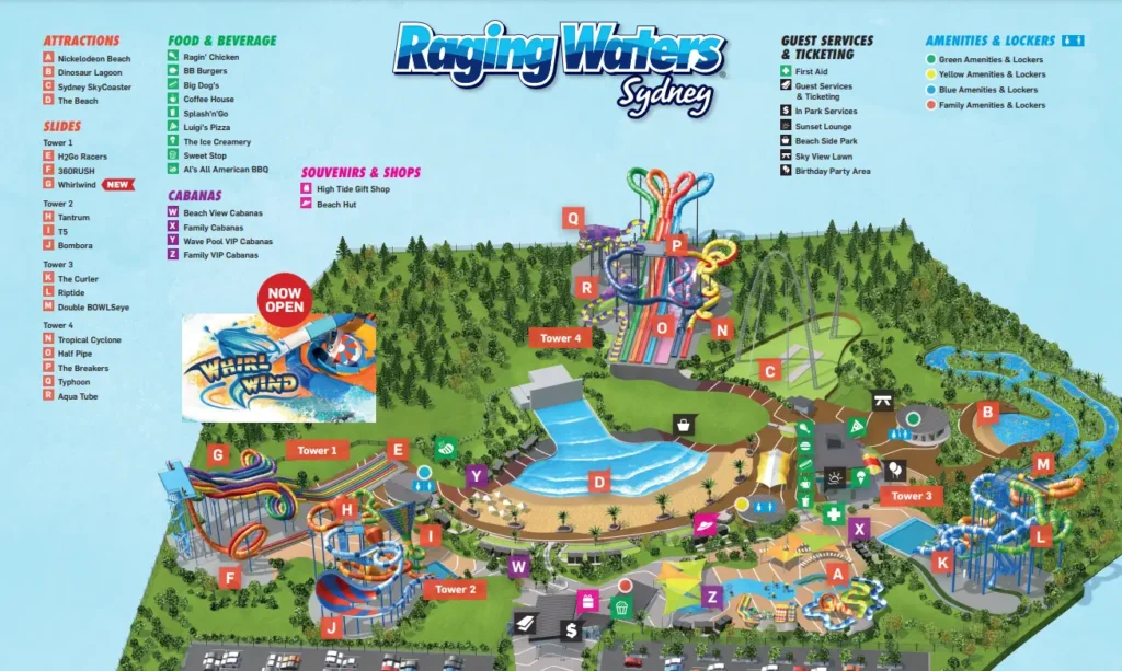 Raging Waters Sydney Map 2020