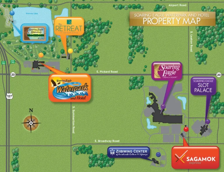 Soaring Eagle Waterpark and Hotel Map 2022