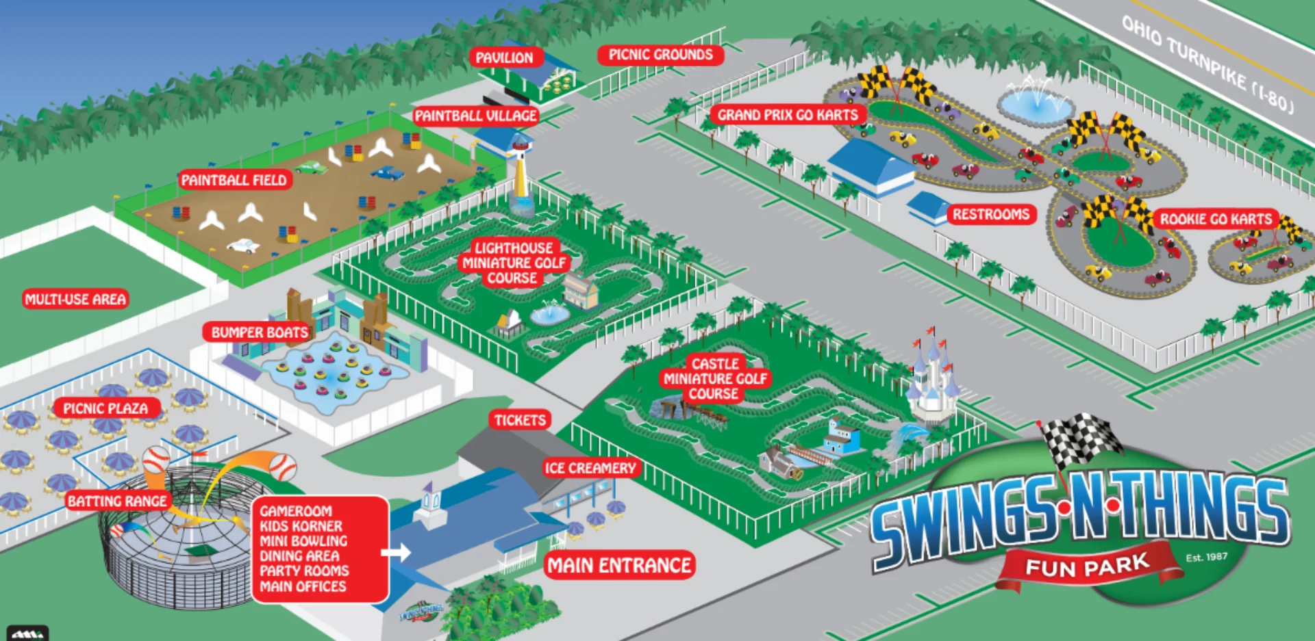 Swings-N-Things Fun Park Map 2025