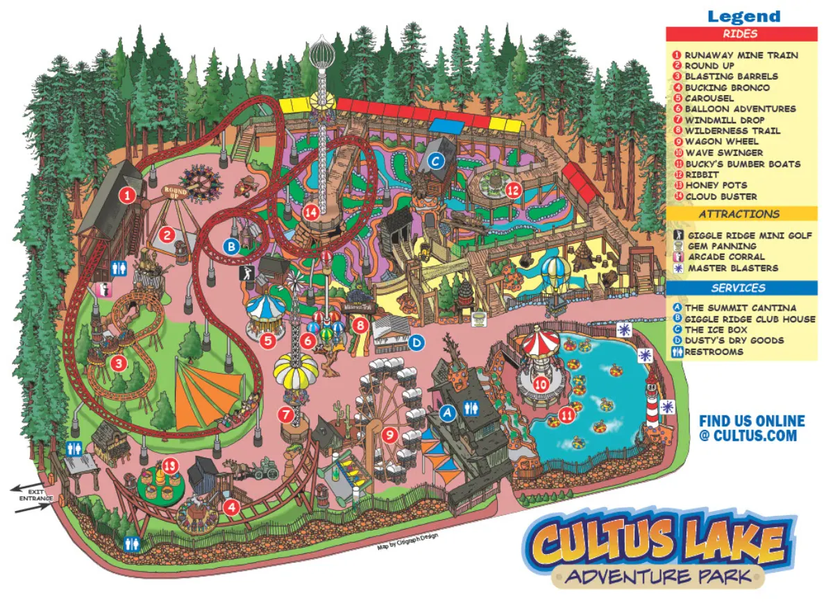 Cultus Lake Adventure Park Map 2025