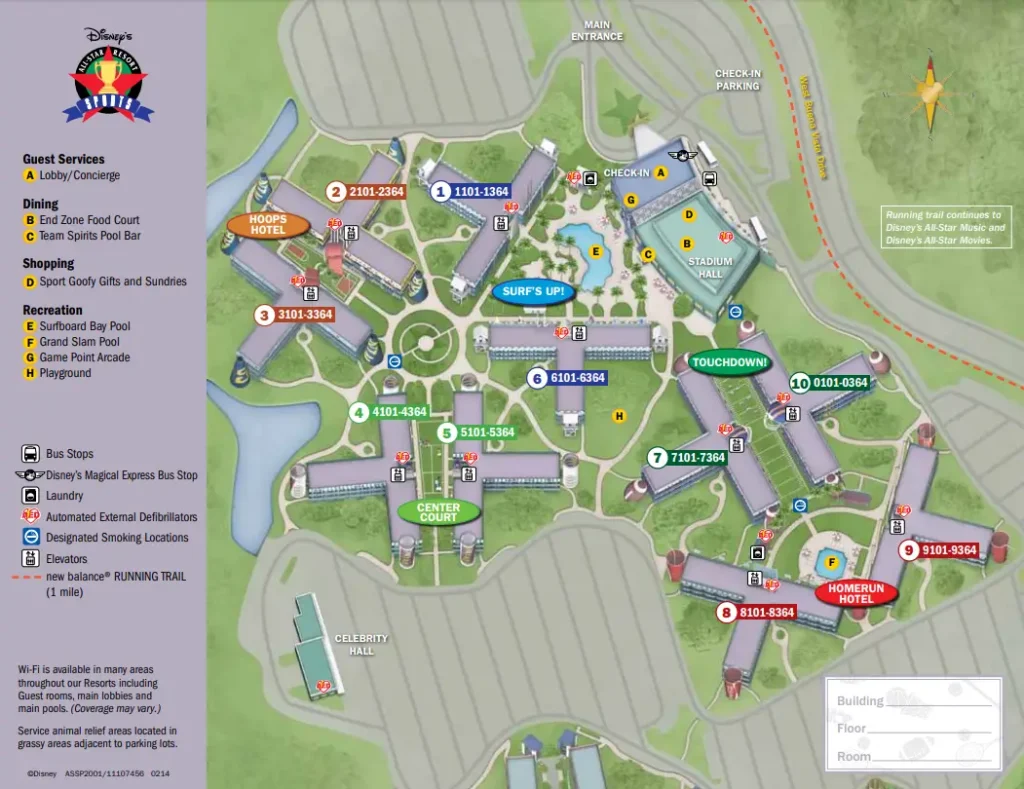 Disney All Star Sports Resort Map 2014