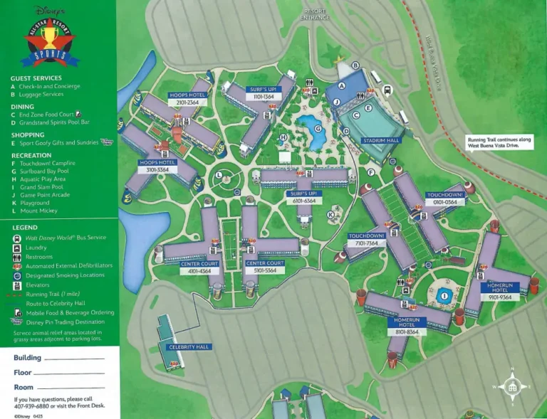 Disney All Star Sports Resort Map 2023