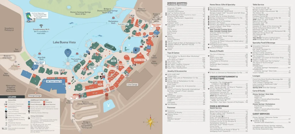 Disney Springs Map 2018
