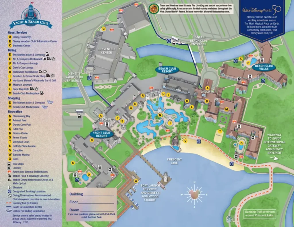 Disney Yacht Club Resort Map 2021