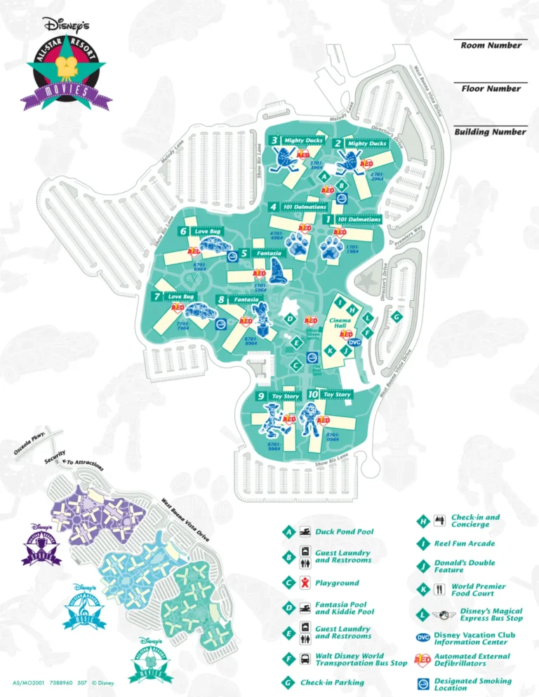 Disney's All-Star Movies Resort Map 2025