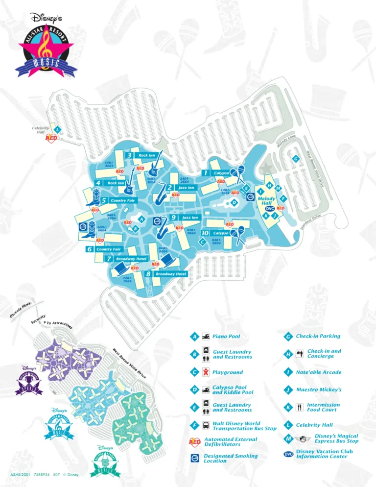 Disney's All-Star Music Resort Map 2025
