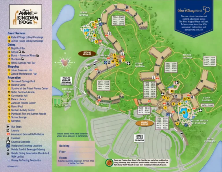 Disney Kidani Village Map 2021