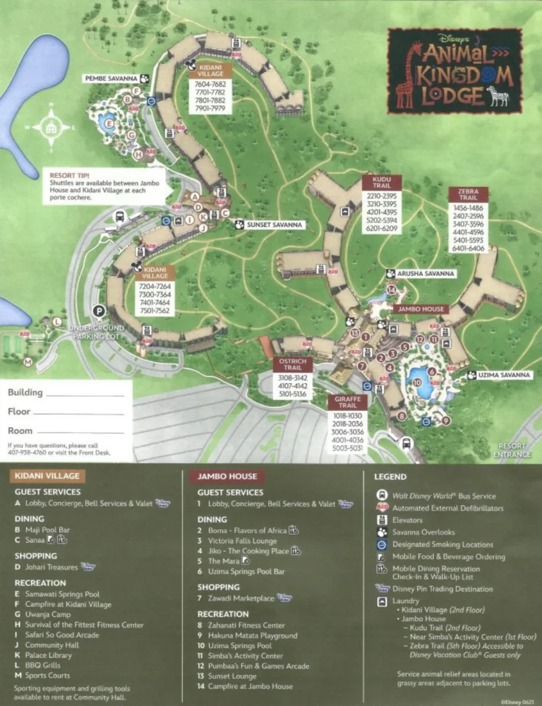Disney's Animal Kingdom Lodge Map 2025