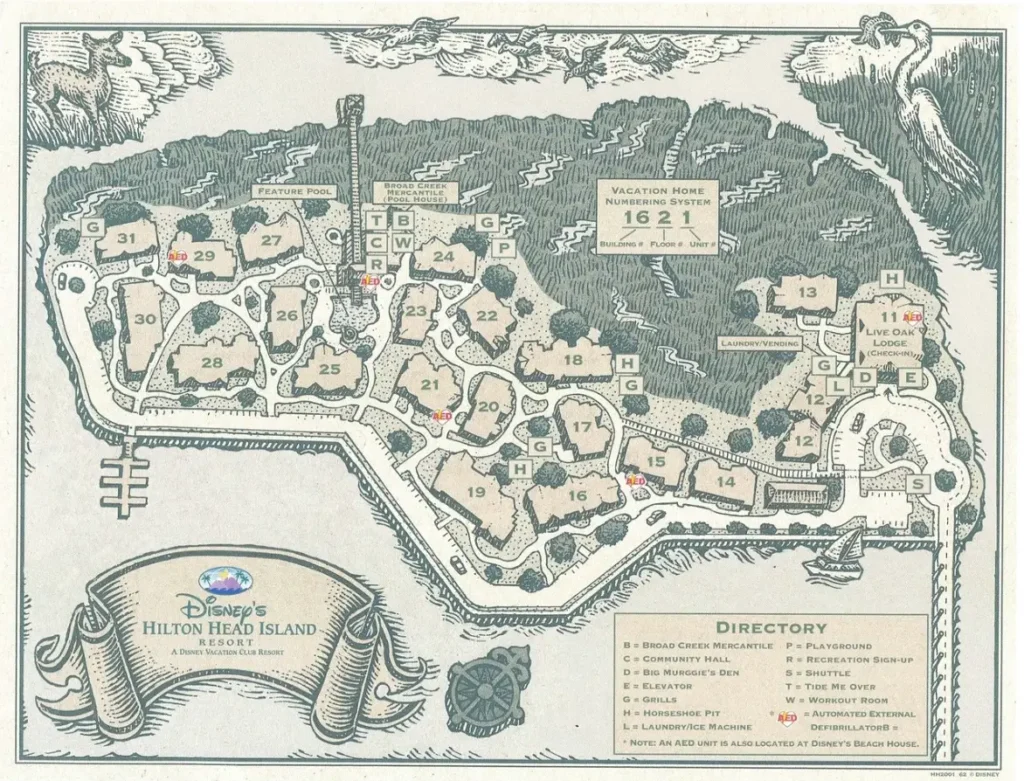 Disney’s Hilton Head Island Resort Map 2015