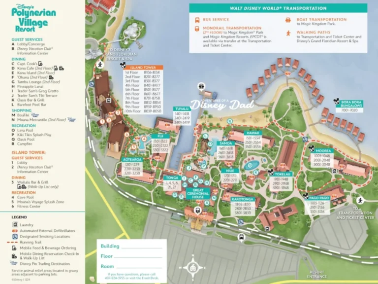 Disney's Polynesian Village Resort Map 2025
