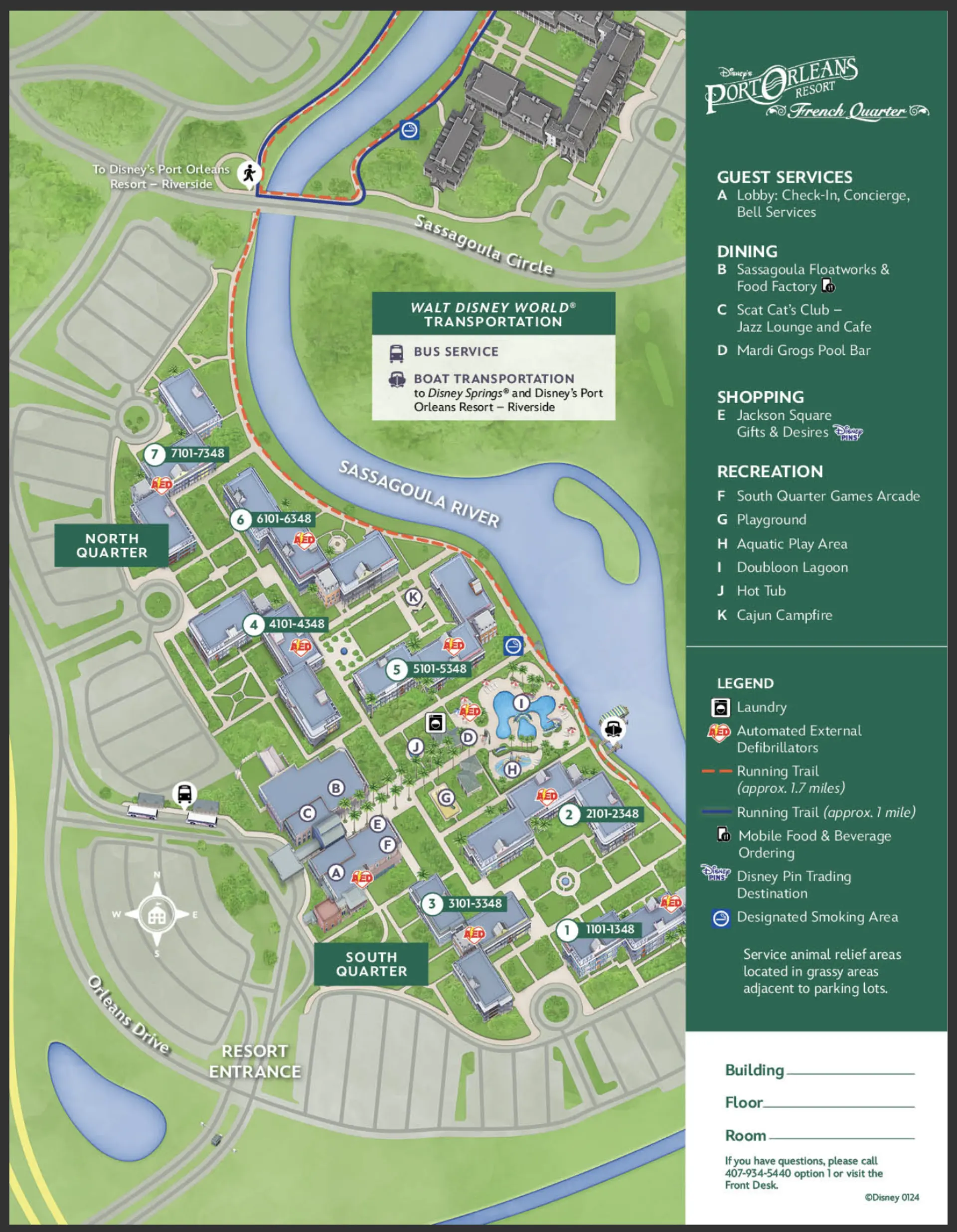 Disney's Port Orleans Resort - French Quarter Map 2025