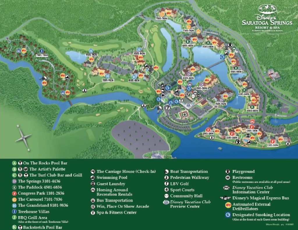 Disney's Saratoga Springs Resort & Spa Map 2024