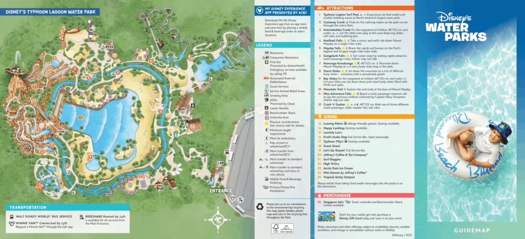 Disney’s Typhoon Lagoon Water Park Map 2025-1