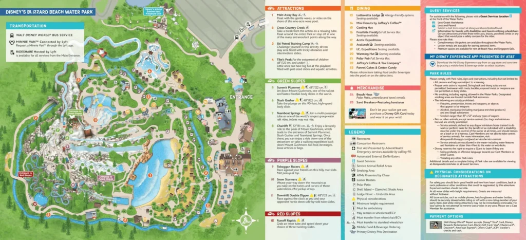 Disney’s Typhoon Lagoon Water Park Map 2025-2