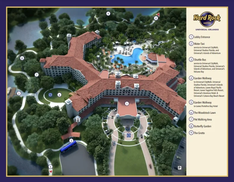 Hard Rock Hotel at Universal Orlando Map 2022