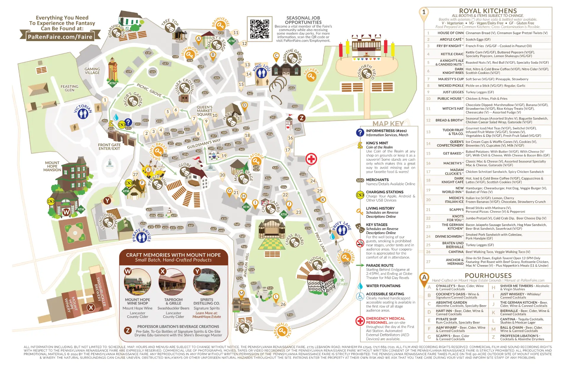 Pennsylvania Renaissance Faire Map 2025