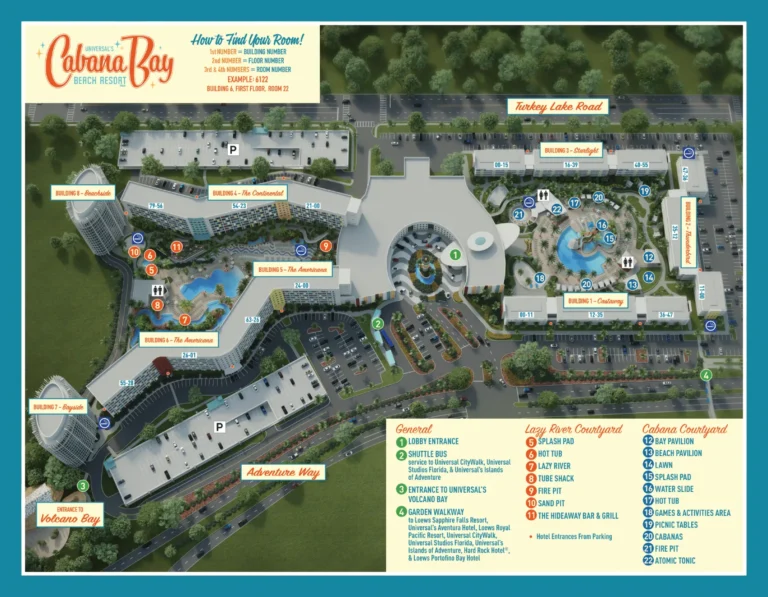 Universal’s Cabana Bay Beach Resort Map 2024-1
