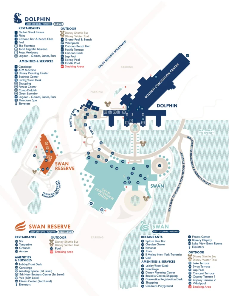 Walt Disney World Dolphin Resort Map 2025