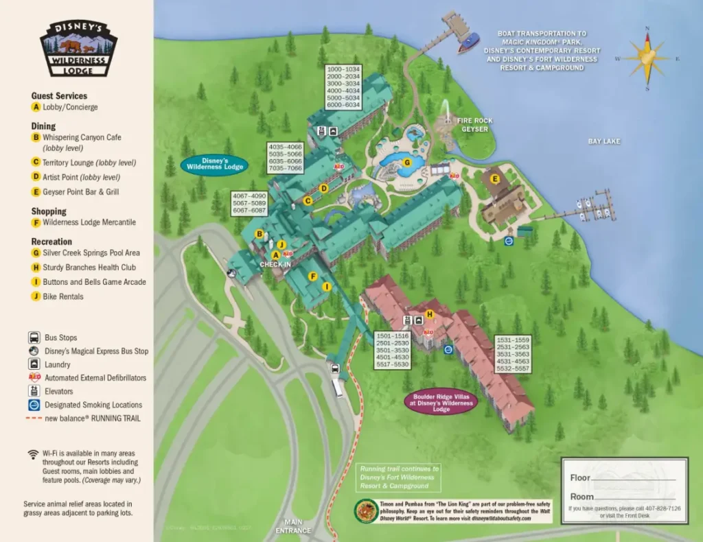 Wilderness Lodge Disney World Map 2018