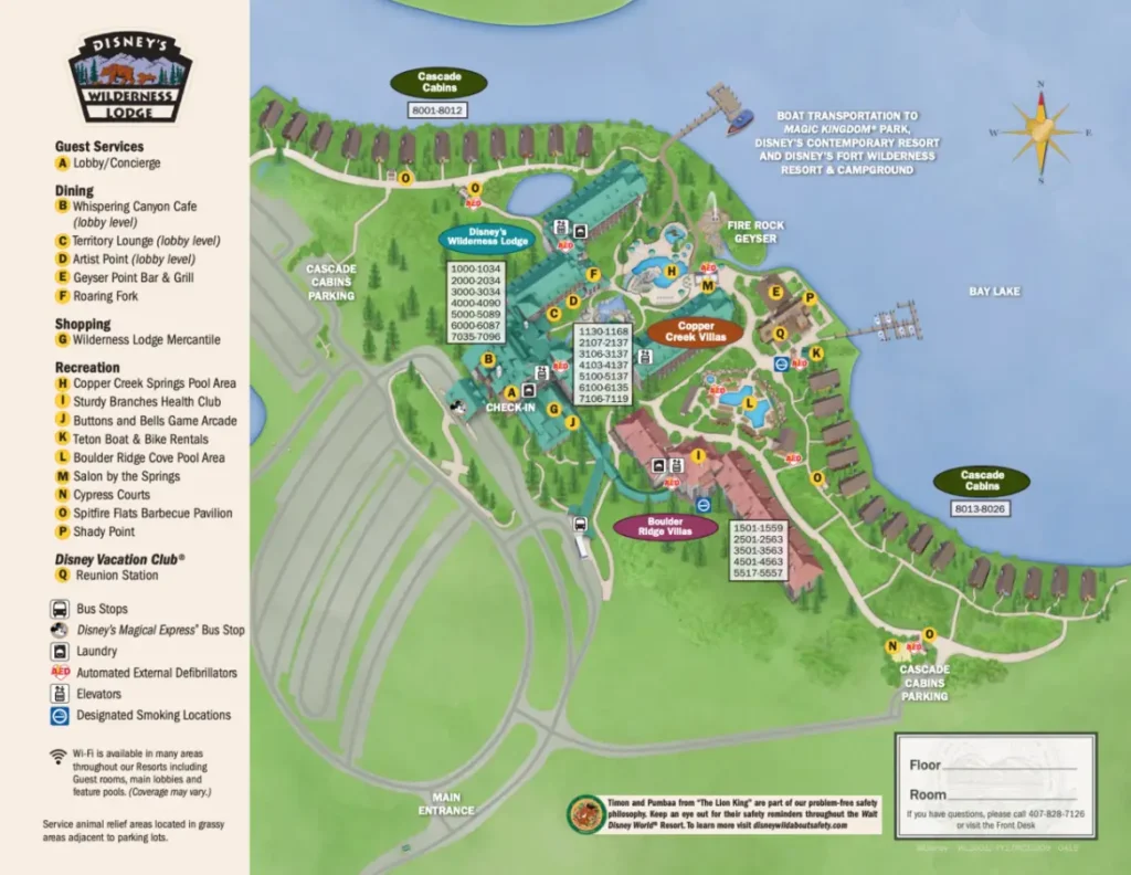 Wilderness Lodge Disney World Map 2019