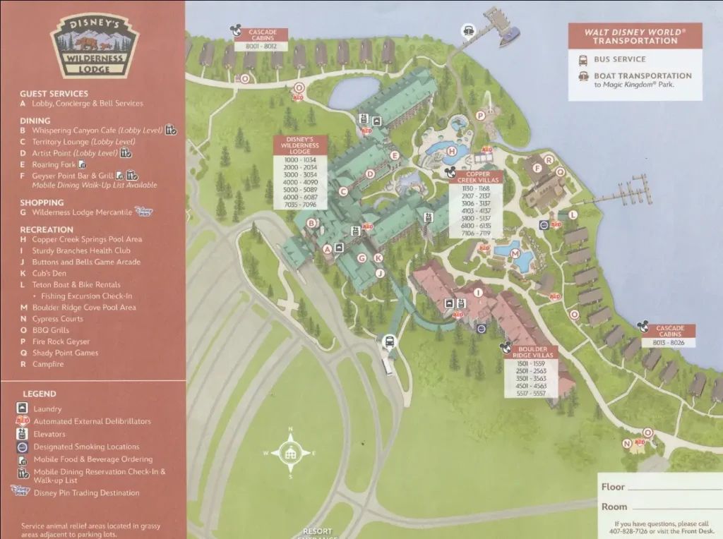 Wilderness Lodge Disney World Map 2023