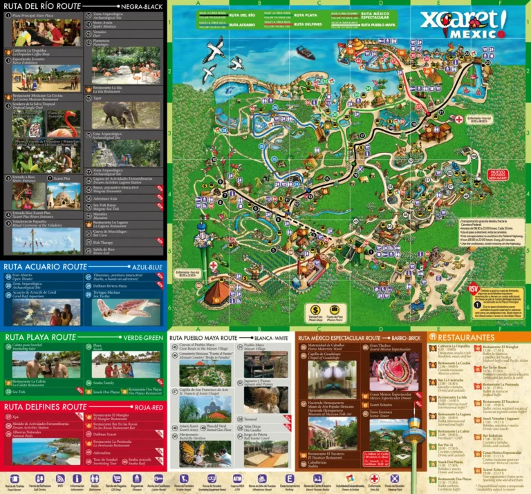 Xcaret Mexico Park Map 2025