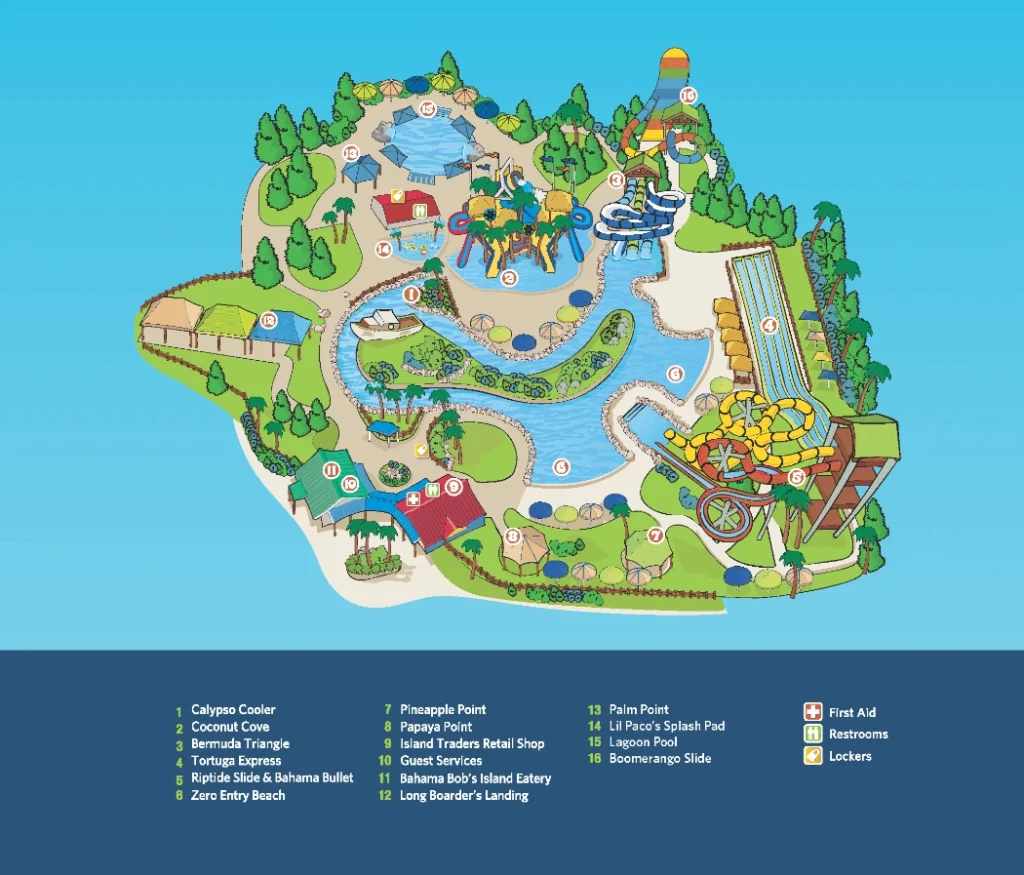 Bahama Beach Waterpark Map 2023