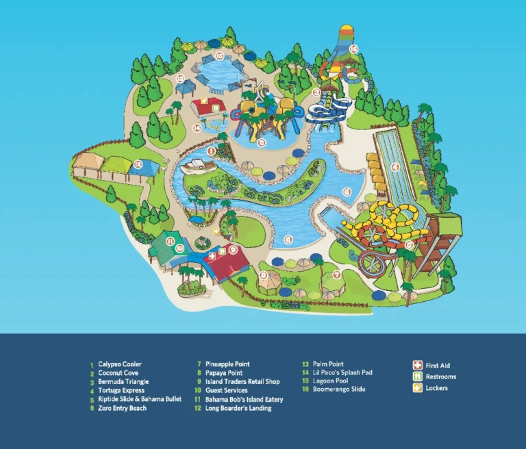 Bahama Beach Waterpark Map 2023