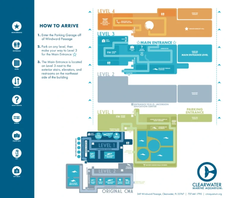 Clearwater Marine Aquarium Map 2021