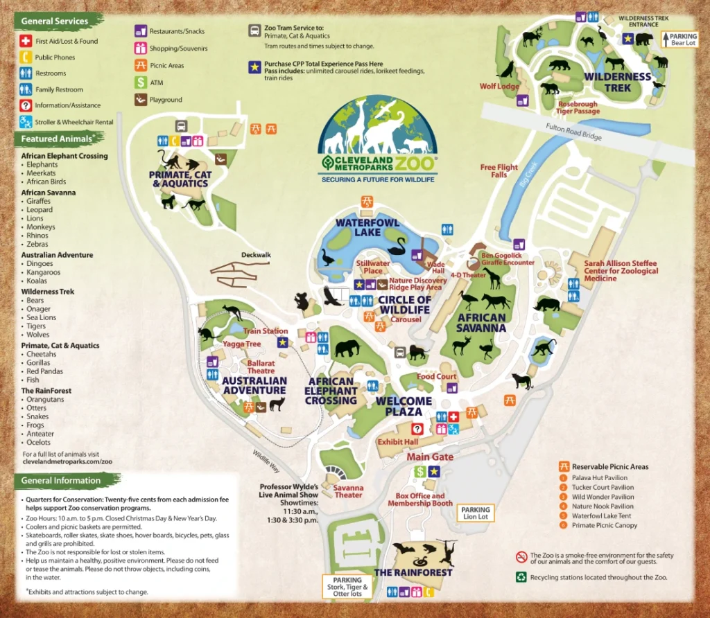 Cleveland Metroparks Zoo Map 2017