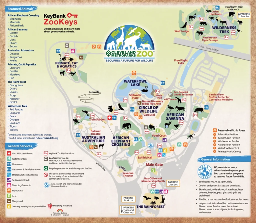 Cleveland Metroparks Zoo Map 2018