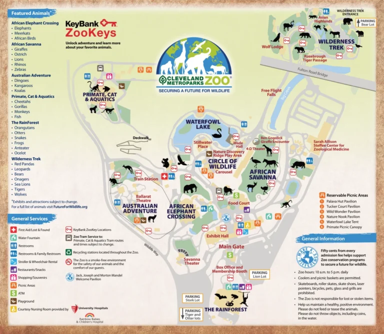 Cleveland Metroparks Zoo Map 2018