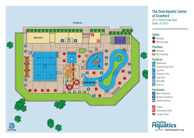 Cove Aquatic Center at Crawford Map 2023