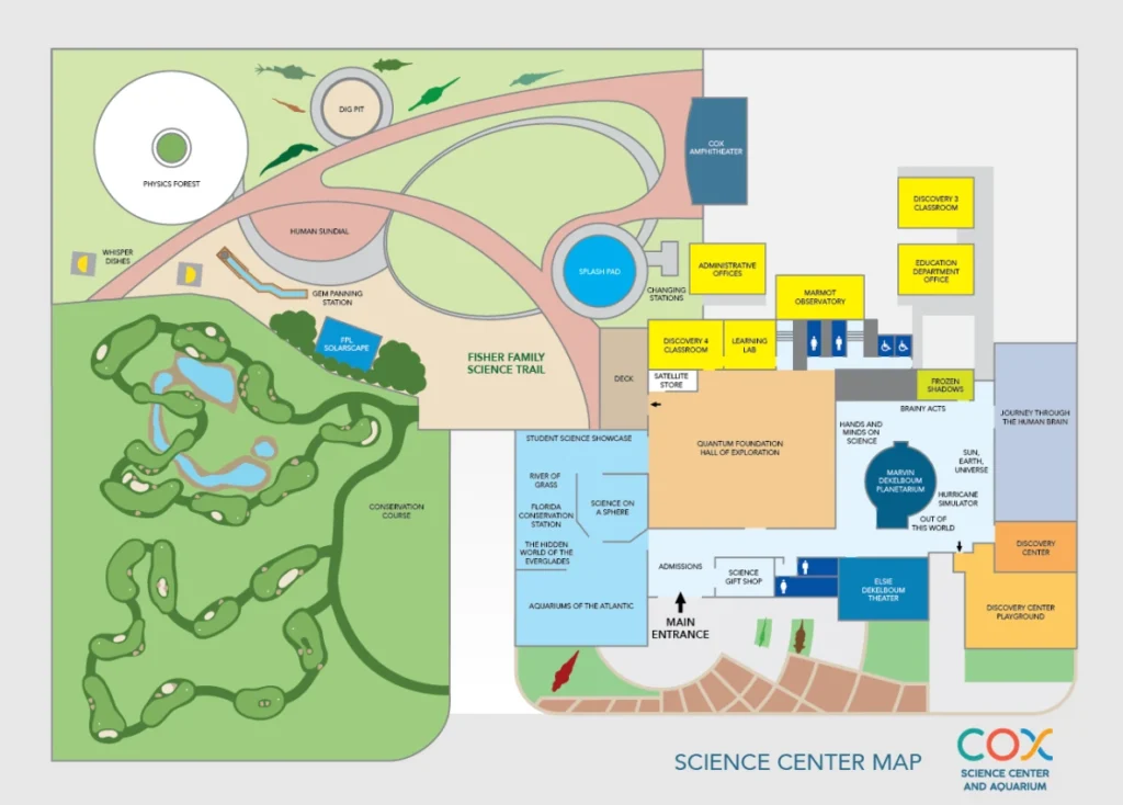 Cox Science Center and Aquarium Map 2024