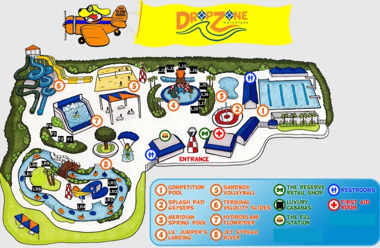 DropZone Waterpark Map 2024