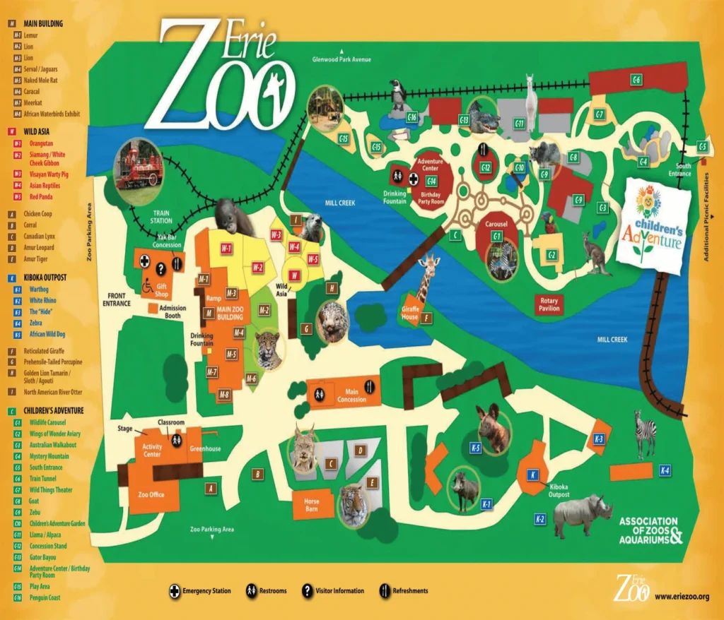 Erie Zoo Map 2019