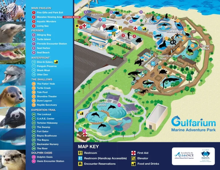 Gulfarium Marine Adventure Park Map 2024