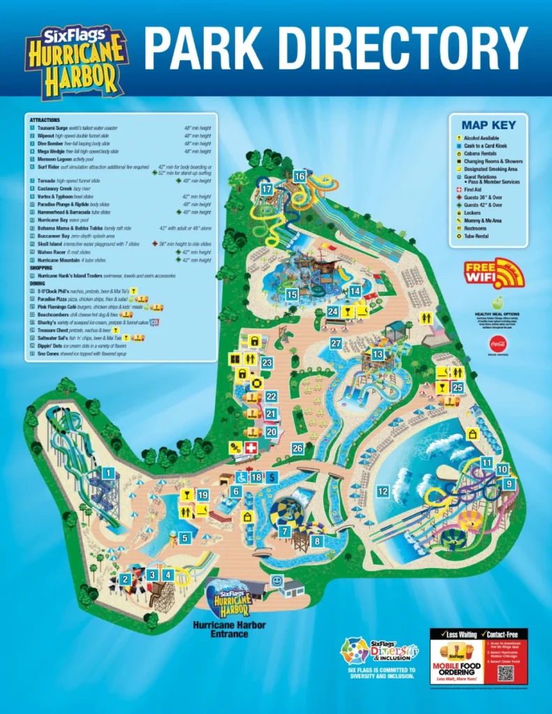 Hurricane Harbor Chicago Map 2024