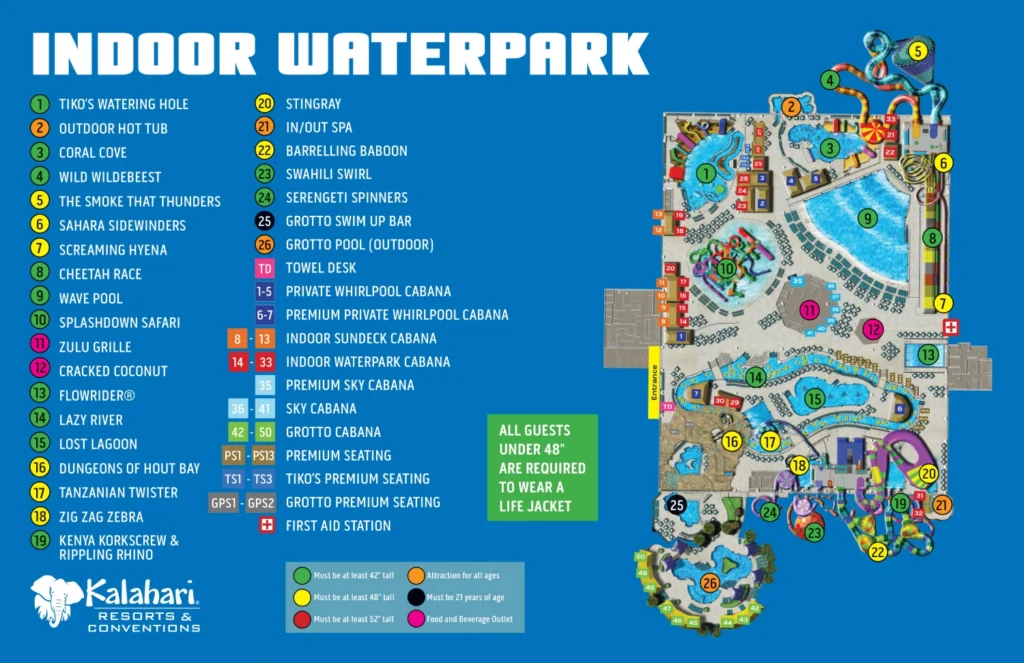 Kalahari Indoor Water Park Map 2023