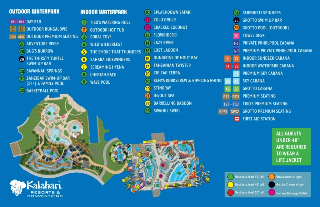 Kalahari Indoor Water Park Map 2023
