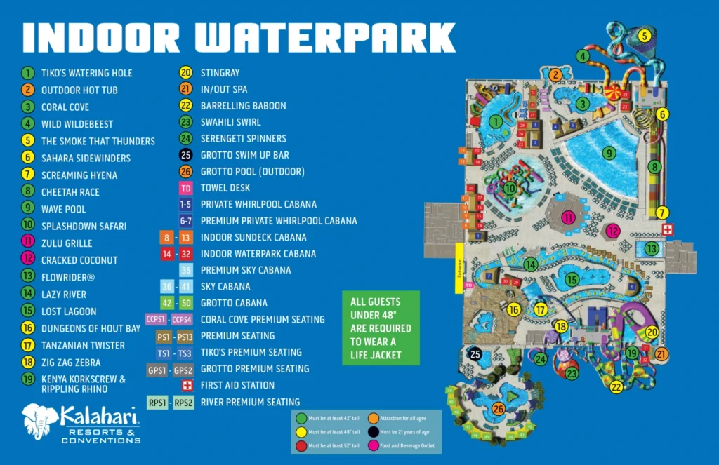Kalahari Indoor Water Park Map 2024