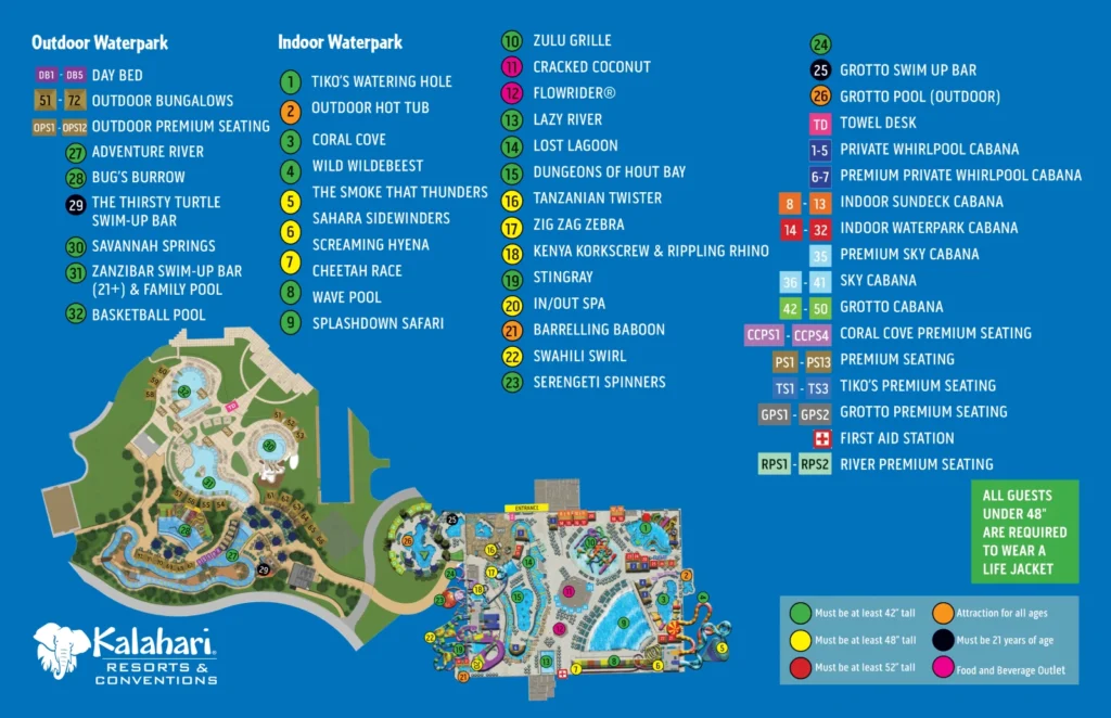 Kalahari Indoor Water Park Map 2024