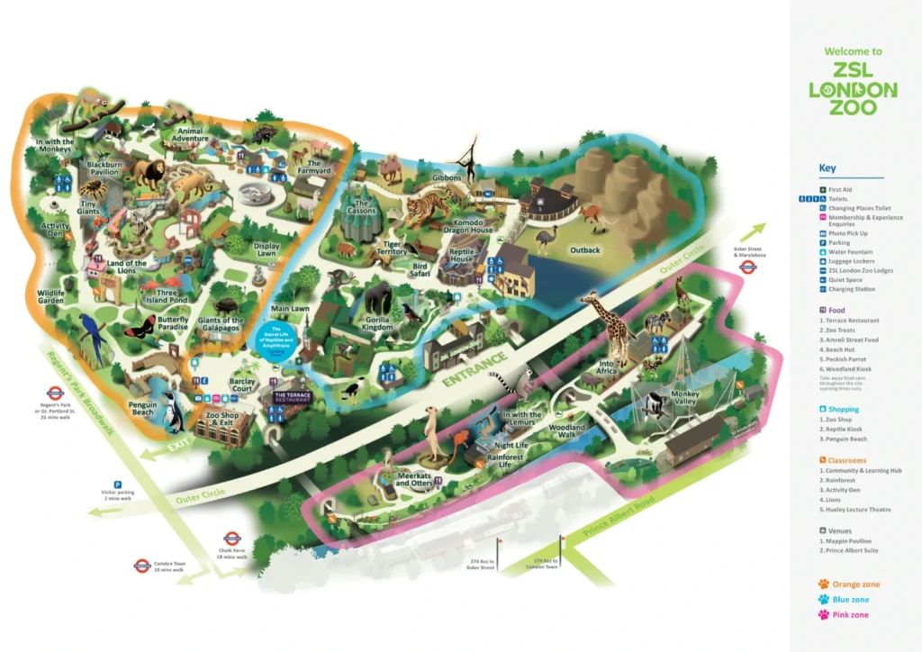 London Zoo Map 2023